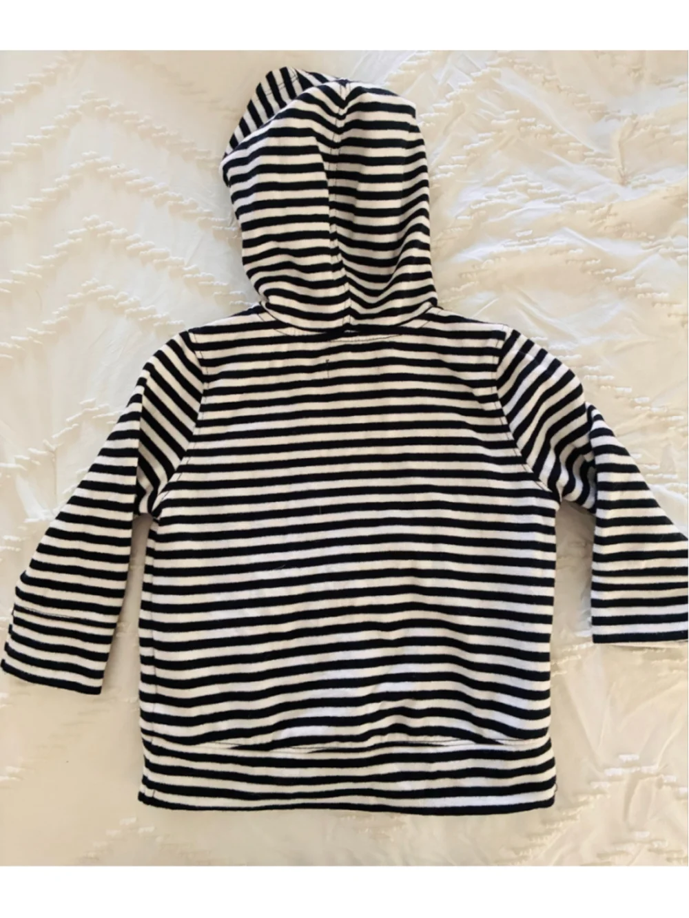 Baby Old Navy Striped Full-Zip Hoodie with Stars, 18-24 Months, Black/White